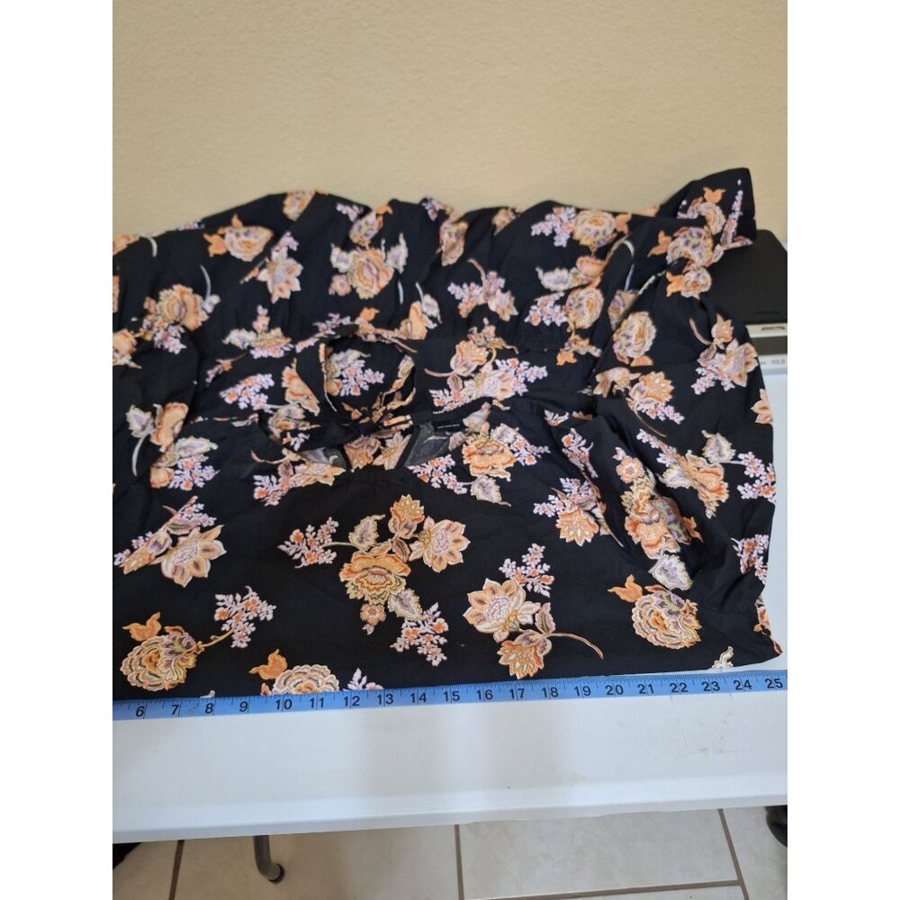 Who What Wear Black Floral Midi Dress 100%‎ Cotton Womens Size 2X Summer - Picture 5 of 12